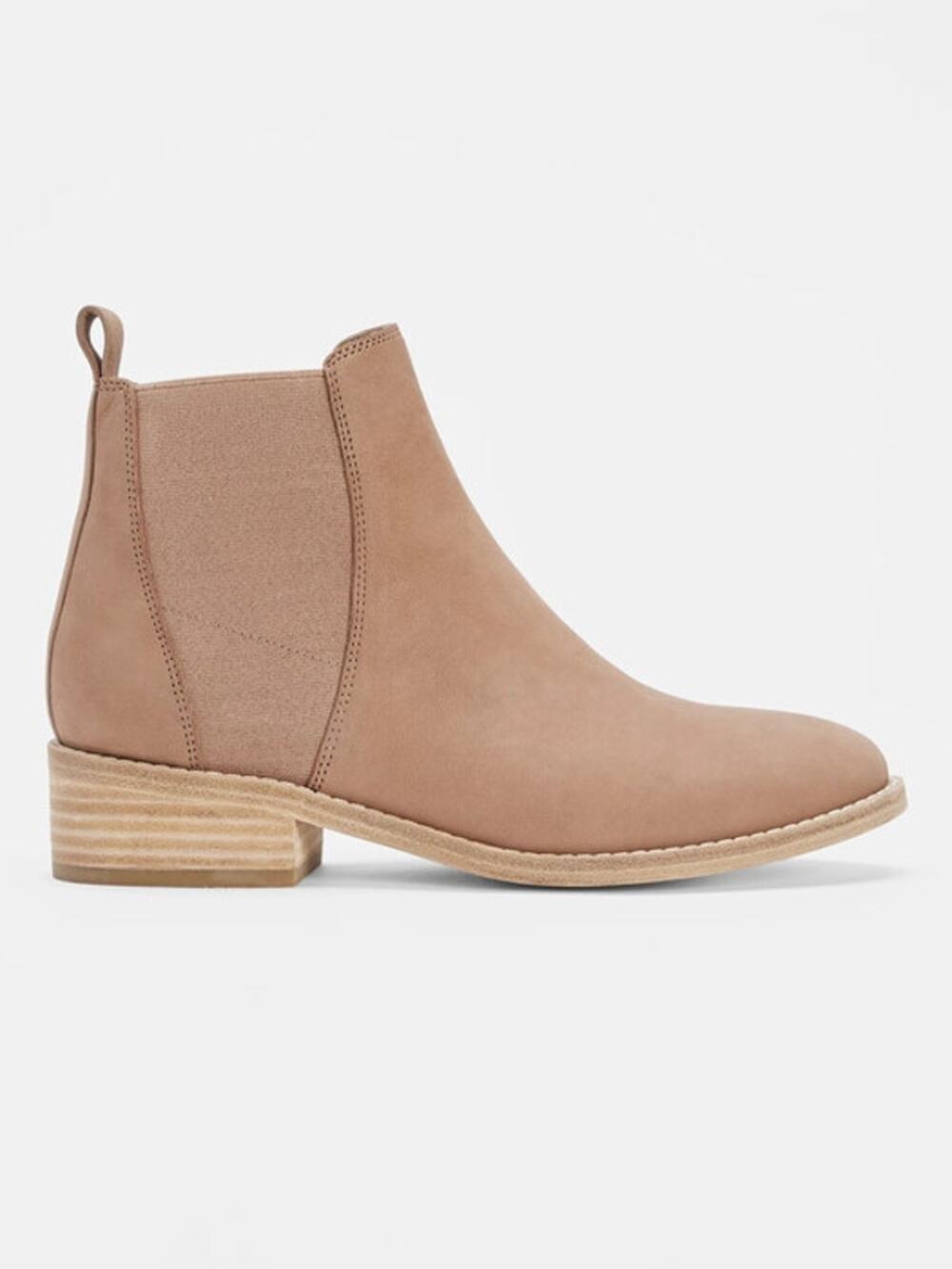 Eileen Fisher Blink Tumbled Nubuck Bootie, Chelsea Boot, Tan, Womens Sz 11